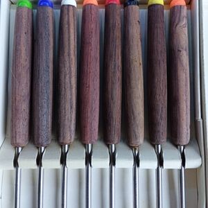 Enesco Wooden Handle Fondue Fork Set - Multicolor Tips